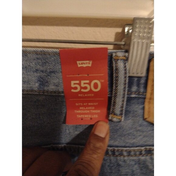 NWT New Levi's 550 Relaxed Tapered Leg Blue Denim Jeans 42x30 Cotton - Picture 6 of 10